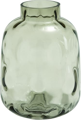 Deco 79 Glass Decorative Vase Centerpiece Vase with Bubble Texture, Flower Vase for Home Decoration 8" x 8" x 11", Gray