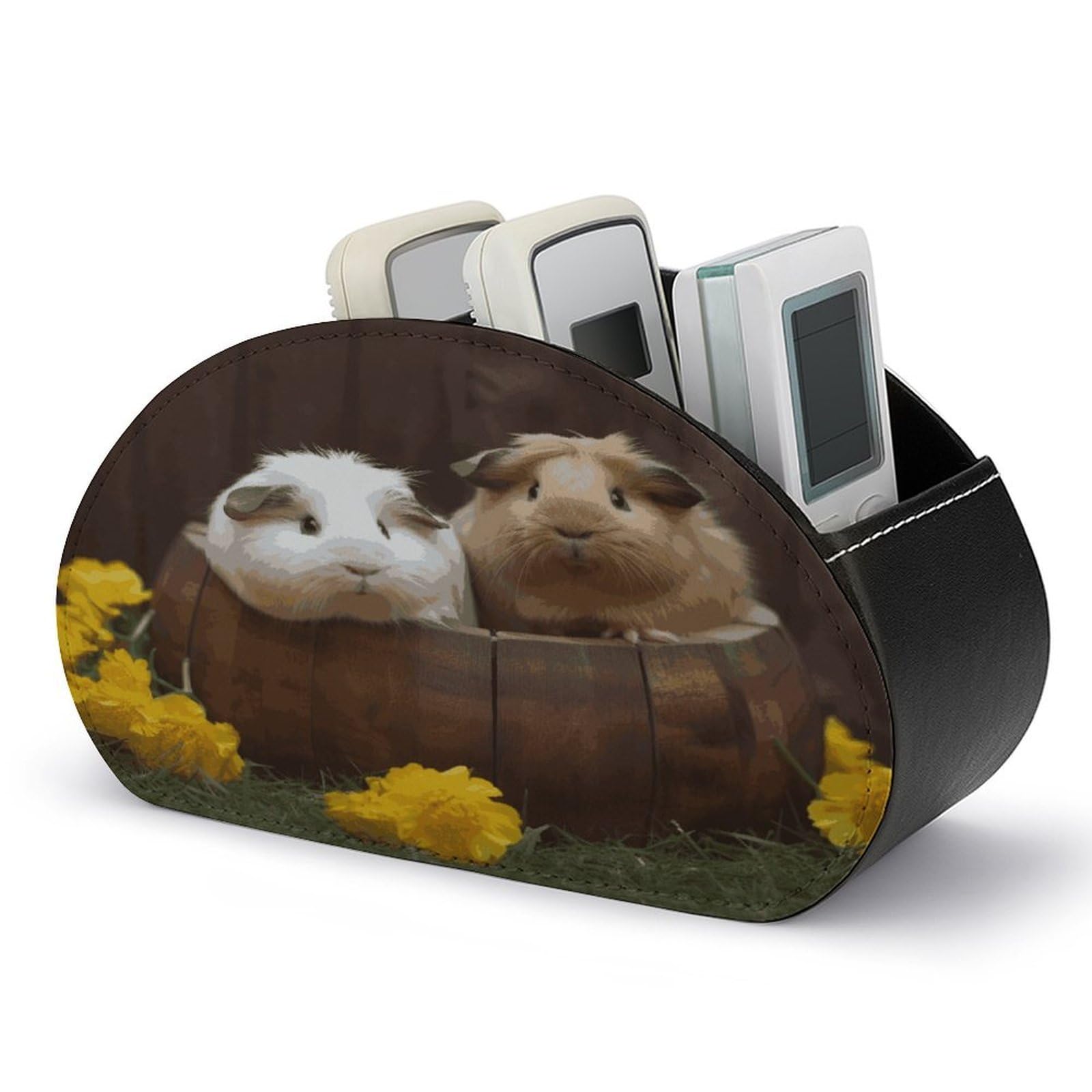 Btcowzrv Style Guinea Pigs Remote Control Holder With 5 Compartments