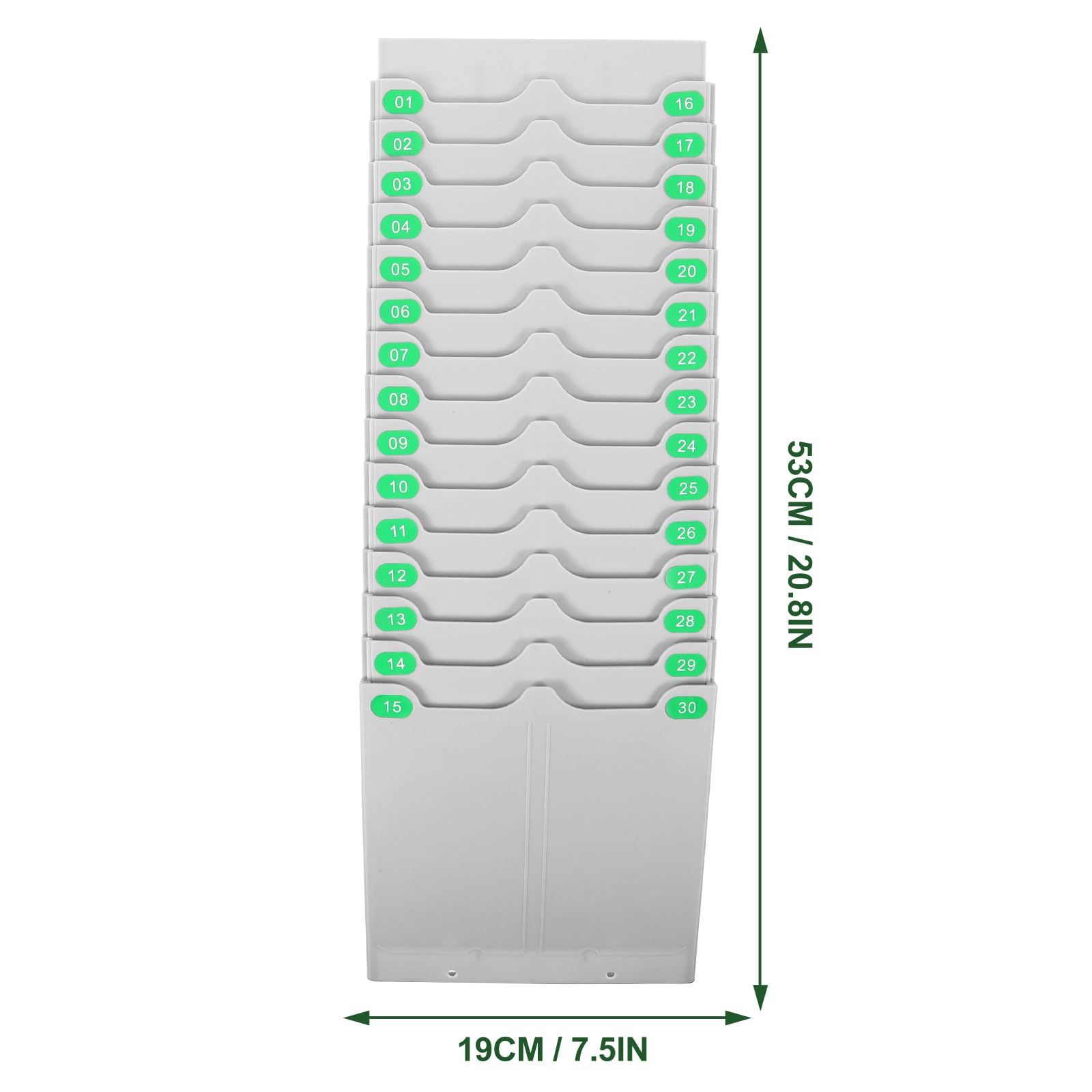 NUOBESTY Expanding Attendance Card Rack Wall-Mounted Time Cards Holder 20 Slots Flexible Storage Shelf for Office Warehouse Classroom Use - Image 2