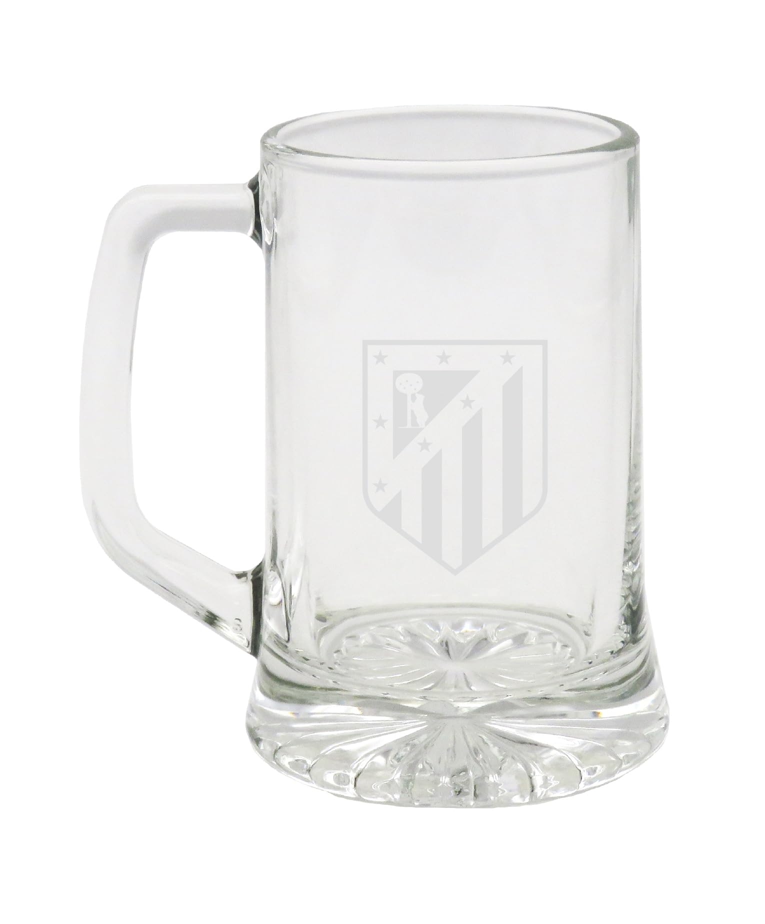 CYPBRANDS Atlético de Madrid Glass Tankard Large Capacity 280ml Comfortable Handle Dishwasher and Microwave Safe Clear