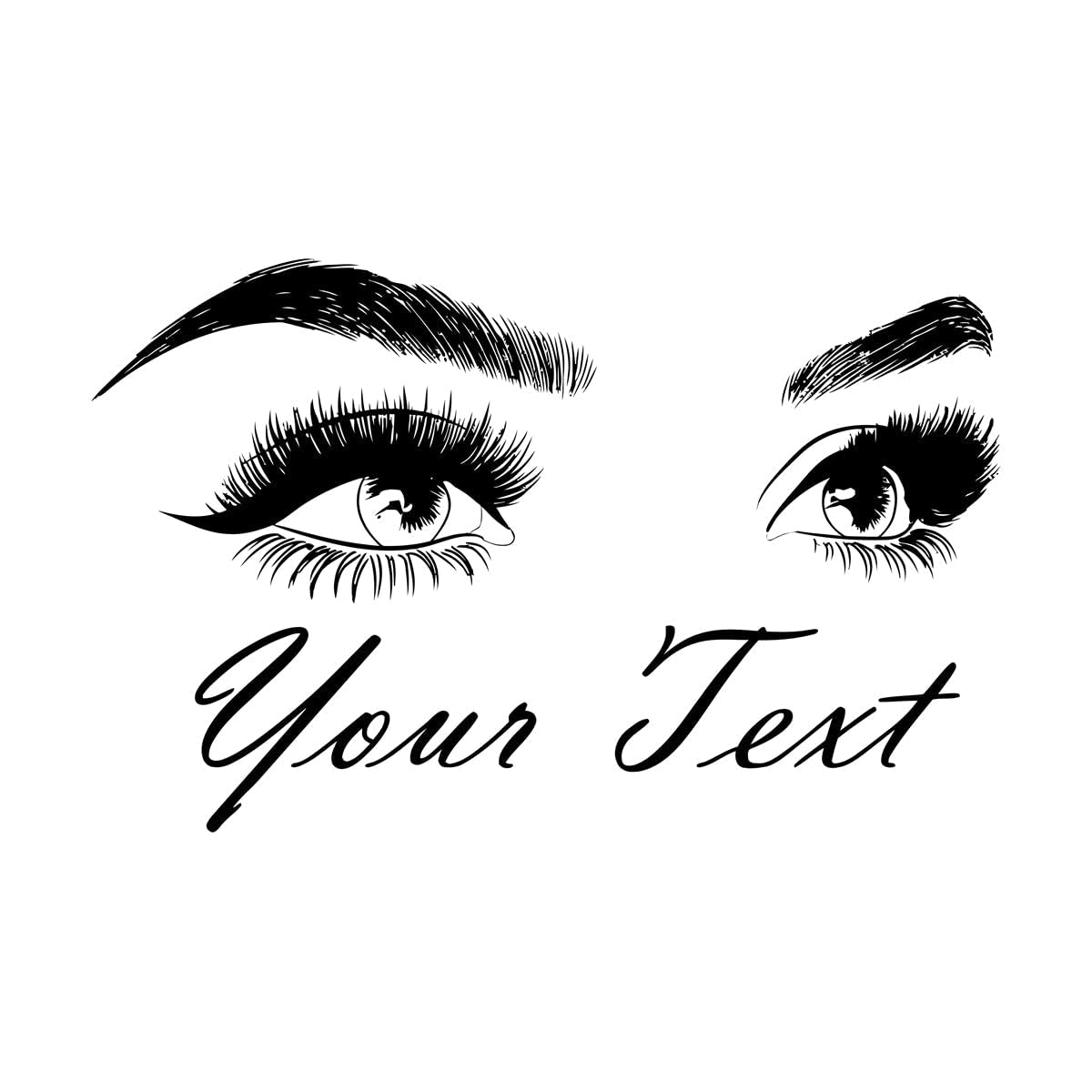 Lzhouting Wall Stickers 6766 Lash & Brows Eyes Quote Wall Stickers Fashion Vinyl Eyelashes Wall Decals Beauty Salon Eyebrows Store Decor Large - 79X126cm