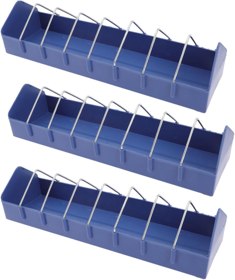 GLEAVI 3pcs Large 8-Slot Plastic Bird Feeder Set 40cm Thickened Sturdy Food Container for Bird Cage Feeding and Watering Supplies