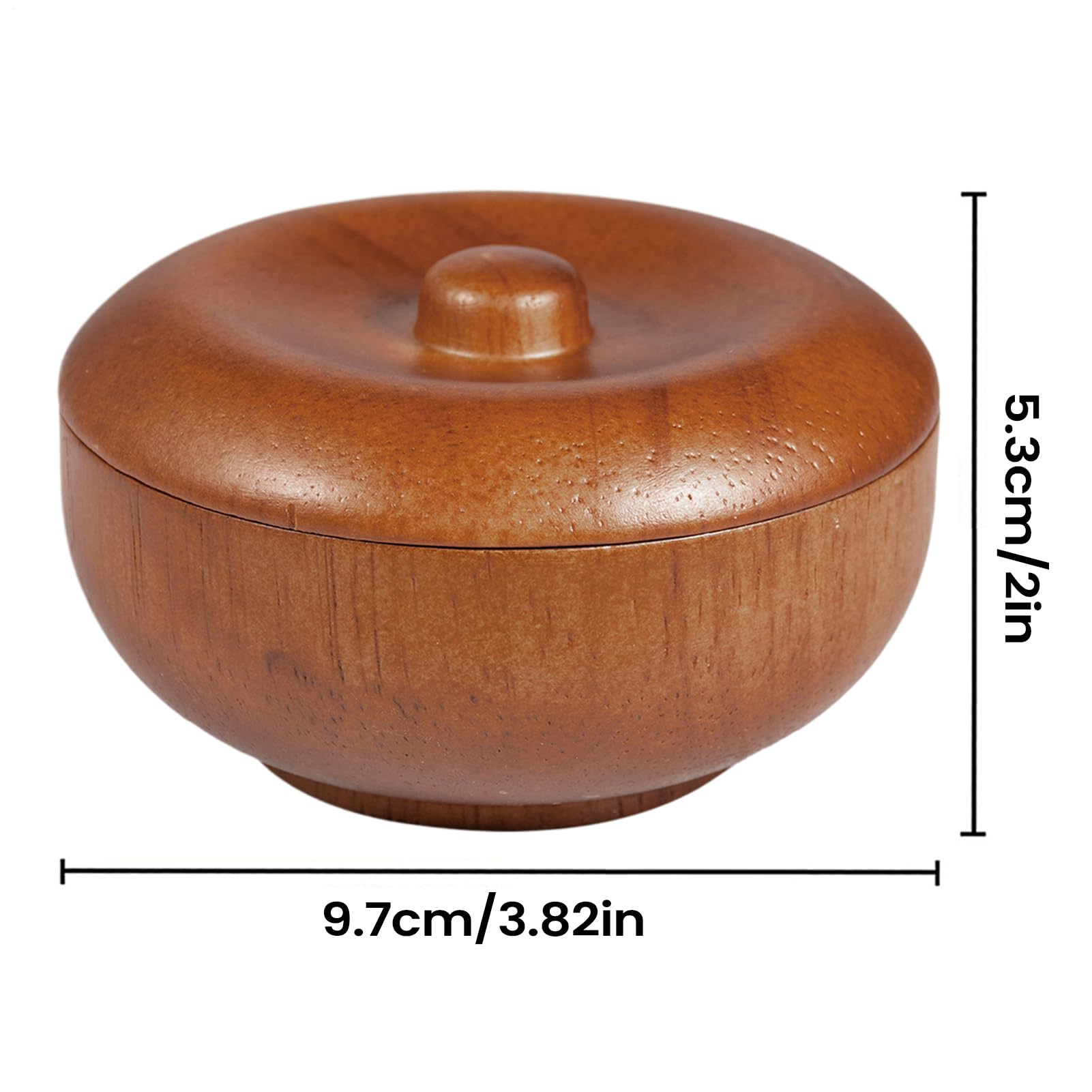 Generisch Cuenco de espuma de afeitar de madera, con tapa, accesorios de afeitado, para el en casa, viajes en el baño, hotel, salón