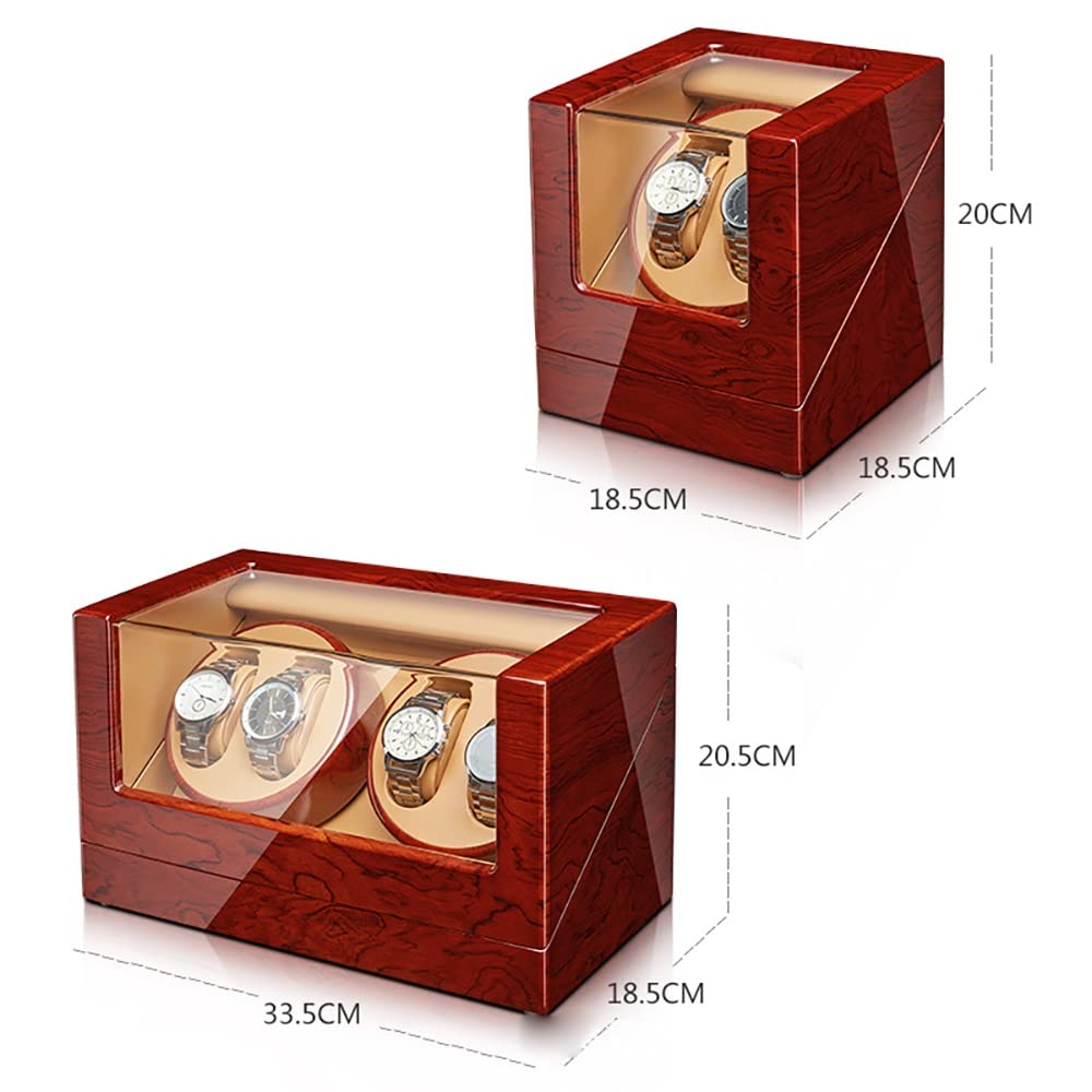 Enrollador de Relojes para 2 Relojes automáticos, 5 Modos de rotación, enrollador Doble con Motor silencioso japonés, Funciona con Pilas o Adaptador de CA, Caja para enrollador de