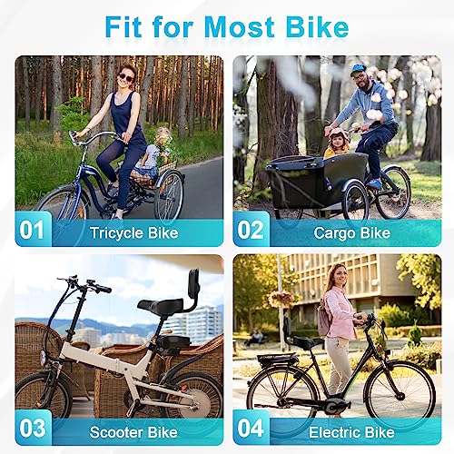 Image of BLUEWIND Oversized Bike Seat with Backrest, Design for Electric Bike, High Memory Foam of Bicycle Seat Replacement for Tricycle for Men & Women (Black with Backrest)