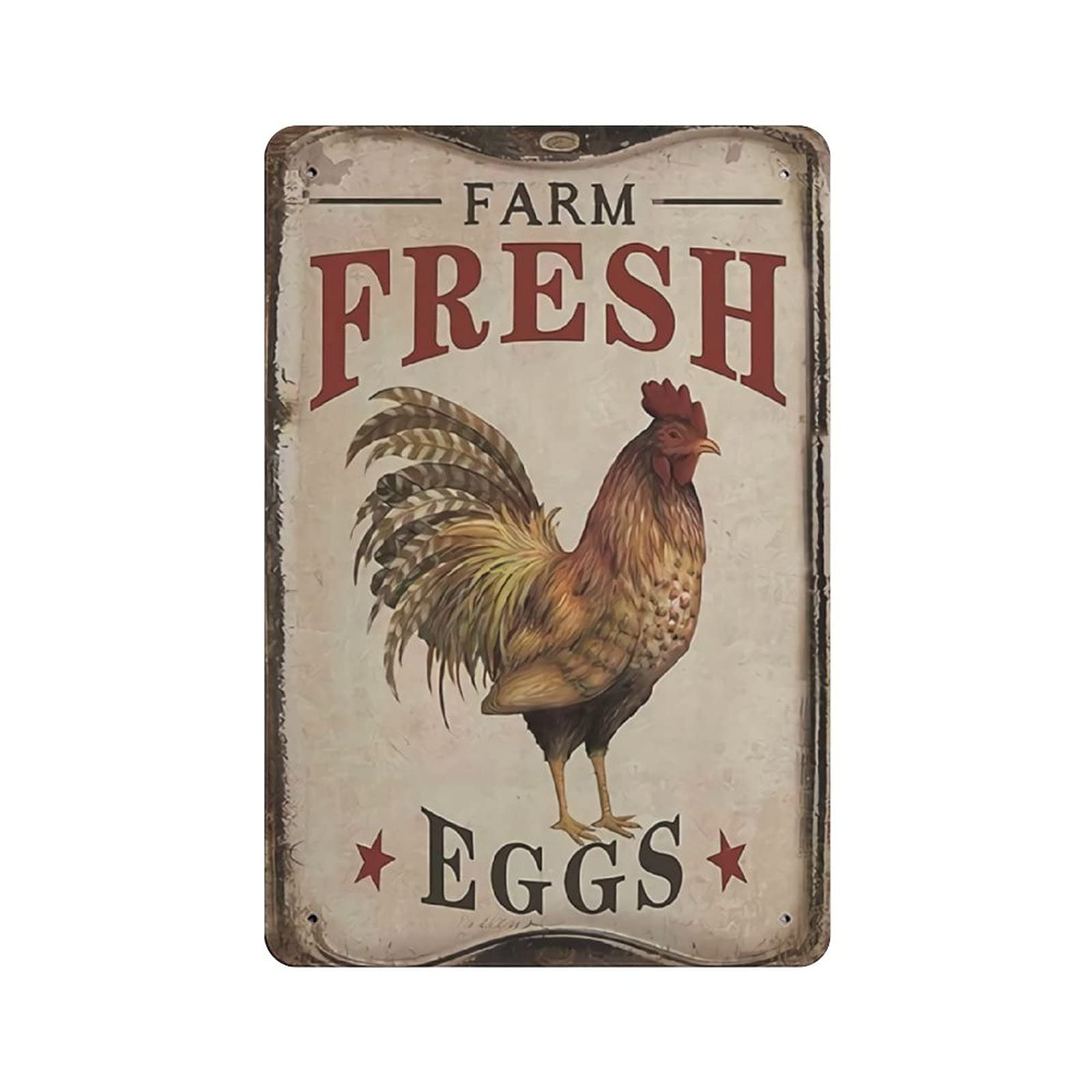 Metal Tin Sign Farm Fresh Eggs Vintage Tin Poster Metal Sign Wall Decoration Country Kitchen Home Garage Decor 12"x8"