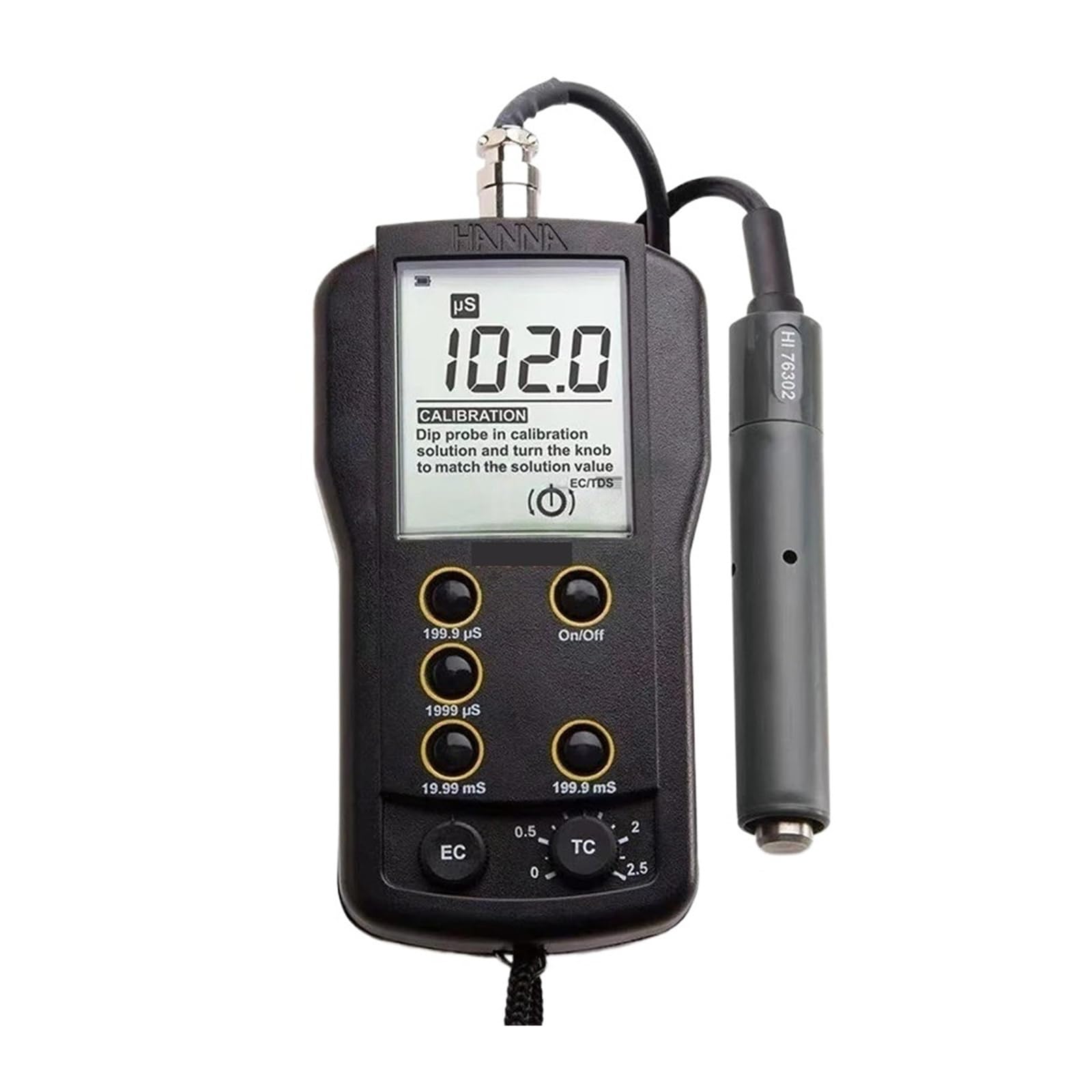 Testeur de conductivité EC portable, HI8733 avec compensation de température et capteur HI76302W(HI76302W)