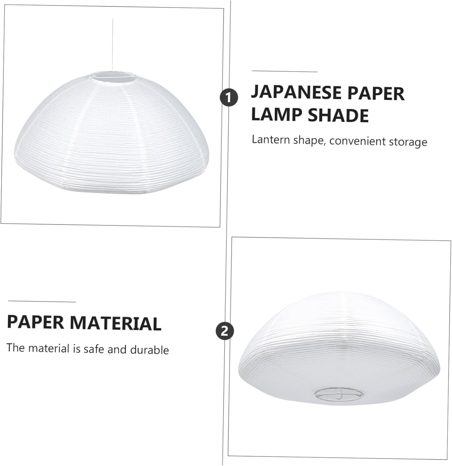 HOMSFOU Elegant Paper Lampshade White Light Cover for Ceiling Decor Accessory
