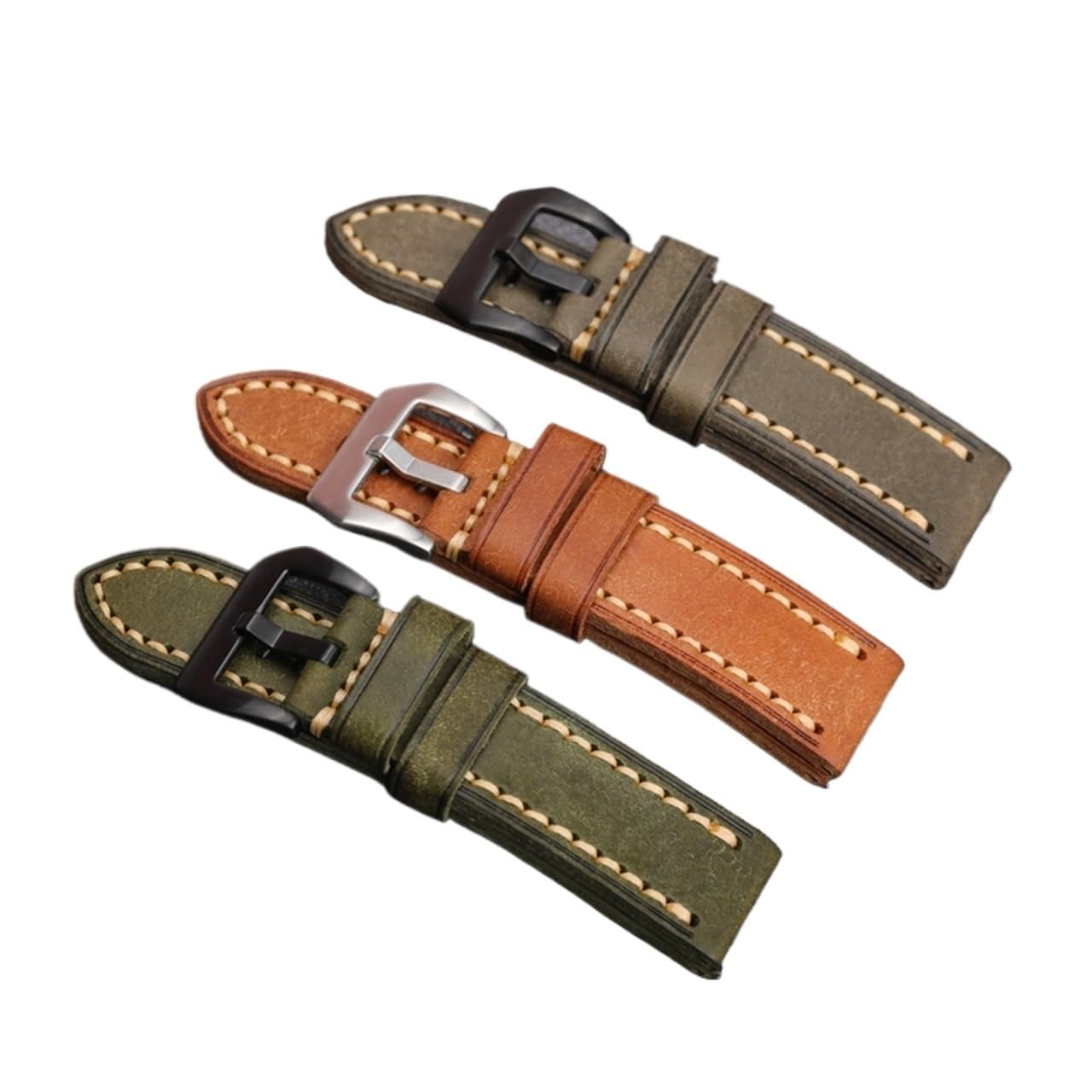 SiChouwz Bracelet De Montre En Cuir De Vache, Première Couche, Fait À La Main, 20, 22, 24MM