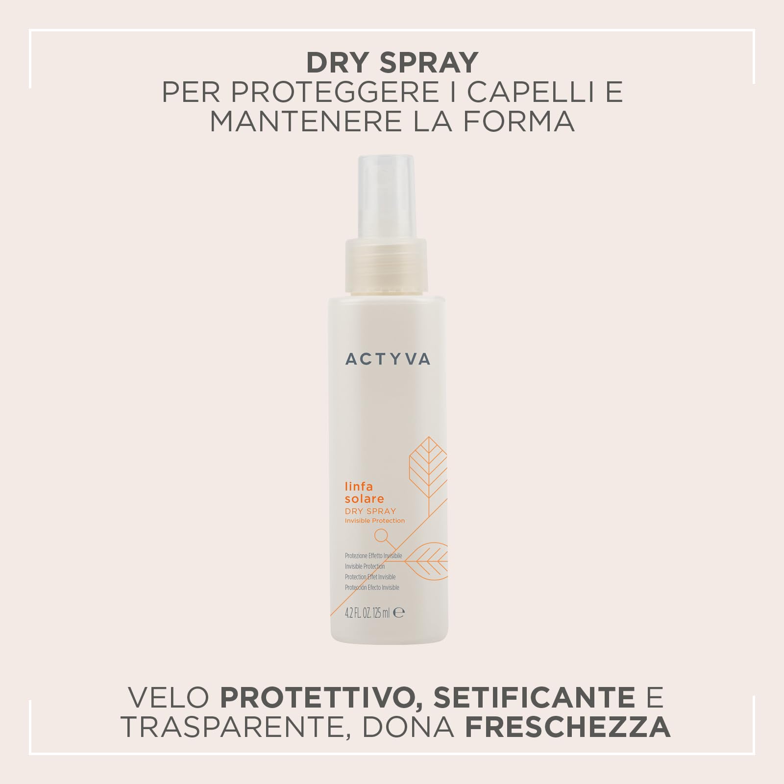 Actyva - Linfa Solare Dry Spray, Setificante Protettivo per Capelli, con Aloe Vera, Filtro UV - 125 ml