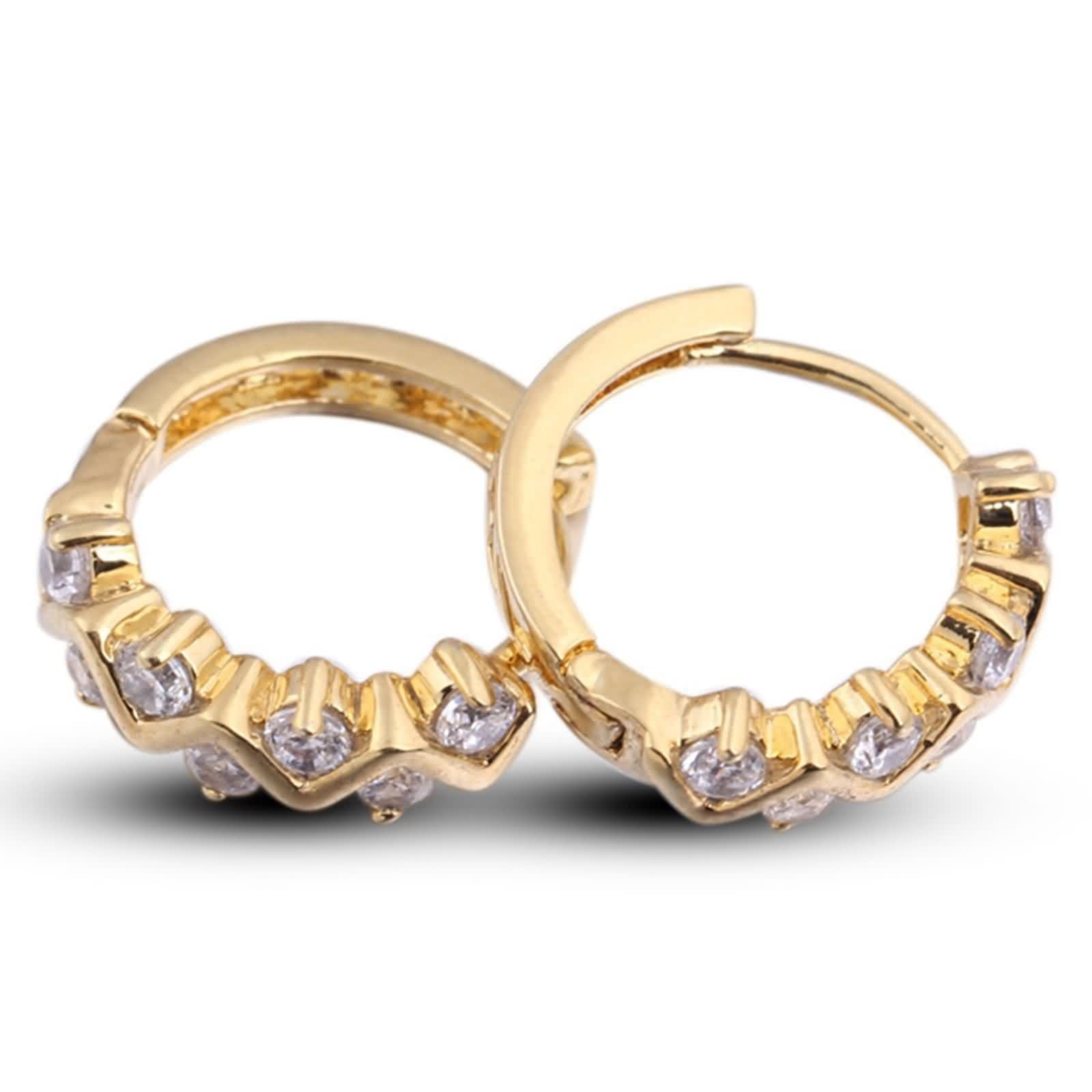 KnSam Pendientes de aro auténticos para mujer, oro 750, 18 quilates, con moissanita, pequeños de oro amarillo de 18 quilates, oro amarillo