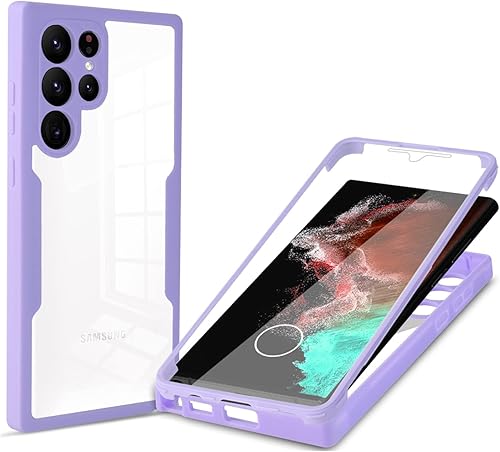 Funda transparente para Samsung Galaxy S23 Ultra (no S23), protector de pantalla integrado, 360 cuerpos completos, a prueba de golpes, sin disponible en Yaxa Venezuela