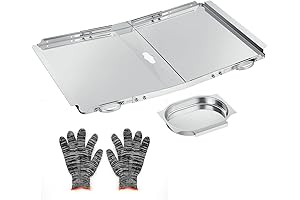 Universal Replacement Silver Grease Tray with Catch Pan for 4-5 Burner Gas Grills