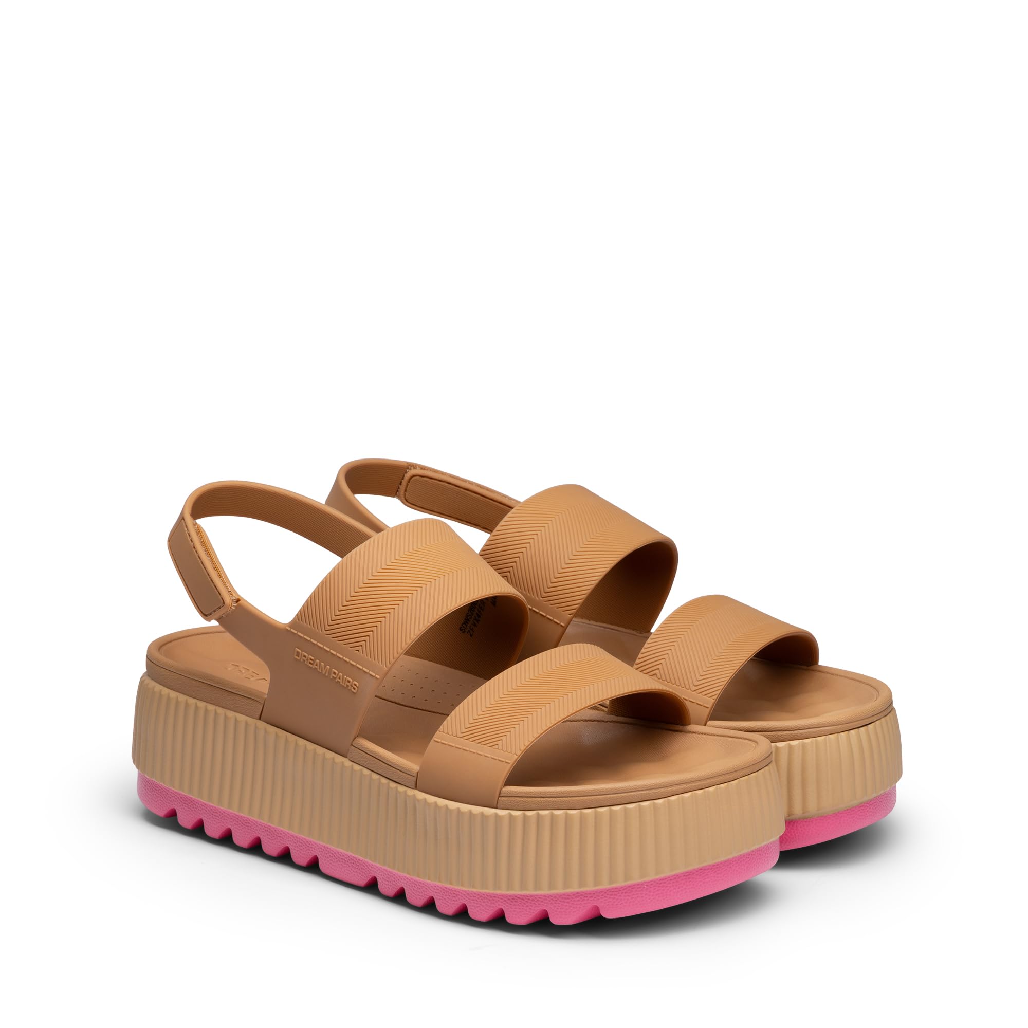 DREAM PAIRS Damskie sandały na platformie wodne otwarte palce regulowane lekkie letnie sandały plażowe na koturnie masywne sandały