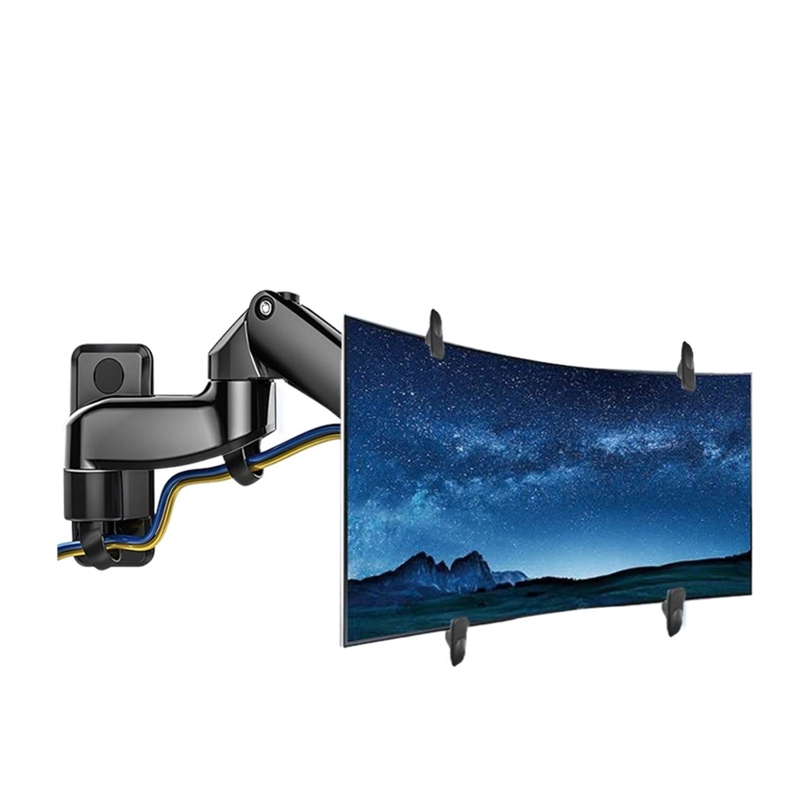 Support mural TV double bras pivotant à 360° pour un confort de travail total