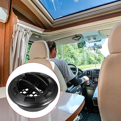 Miniatura 2 de Salida redonda de aire acondicionado con rejilla deflector de ventilación universal para RV, autobús, coche de pasajeros, autobús con ventilación de