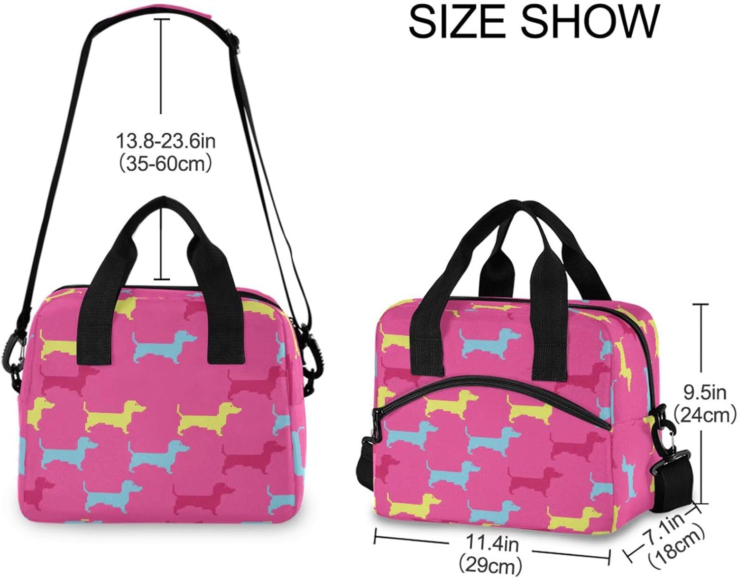 ALAZA Pink Lunch Bags for Women Leakproof Crossbody Lunch Bag Lunch Bag with Shoulder Strap lunch Box Purse Lunch Cooler Bag for Women,Nurse,Teachers