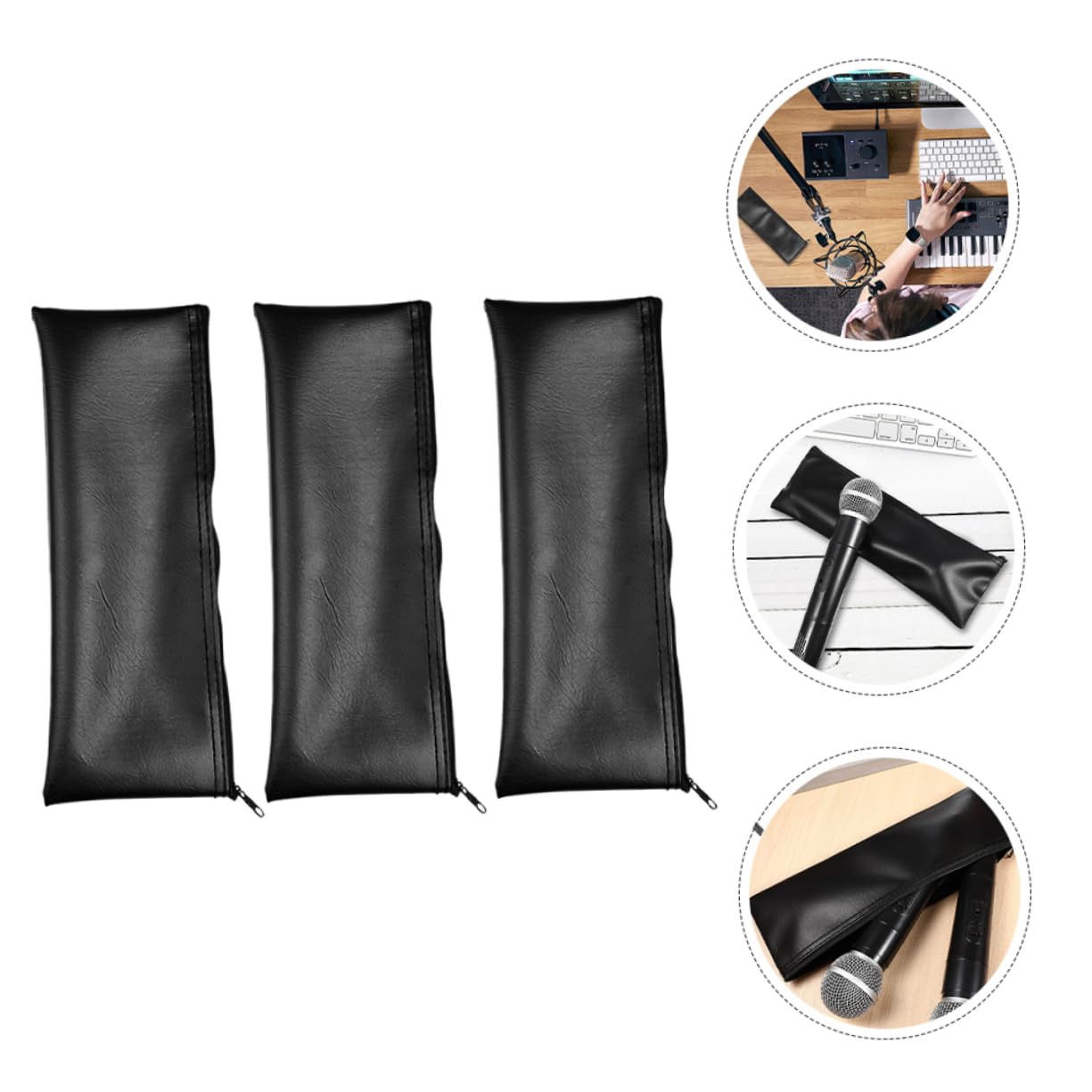 3pièces De Transport Pour Microphone Sans Fil Étui De Rangement Pratique Pour Voyage La Poussière Chocs Organisateur De Microphones