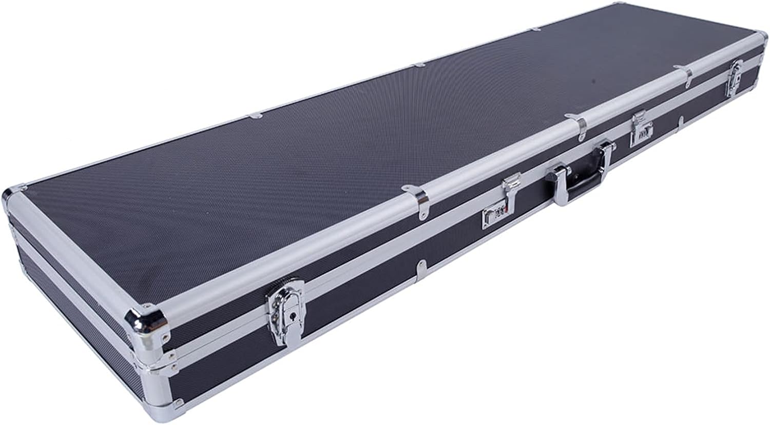 HomVent Portable Rifle Gun Hard Case, Tactical Gun Cases For Pistols Rifles, Locking Long Gun Shotgun Storage Box Pistol Handgun Lock Box, Aluminum Case With Foam (Black)