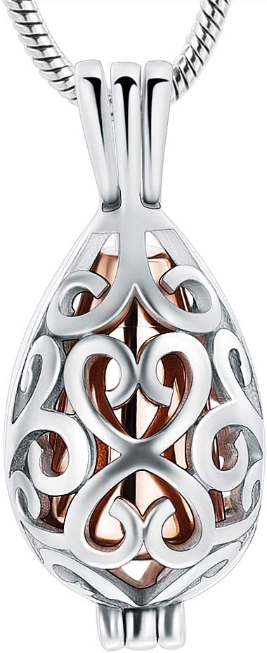 Cremation Jewelry for Ashes Pendant - Lotus Urn Necklace with Mini Keepsake Urn Memorial Ash Jewelry For Women Men