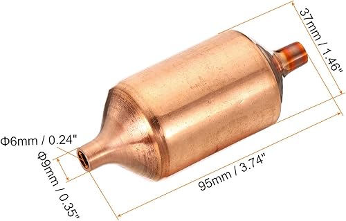 Miniatura 2 de PATIKIL Secador de filtro de aire acondicionado 1P, reemplazo de línea líquida de cobre puro para refrigerador de bomba de calor de CA, tono de cobre