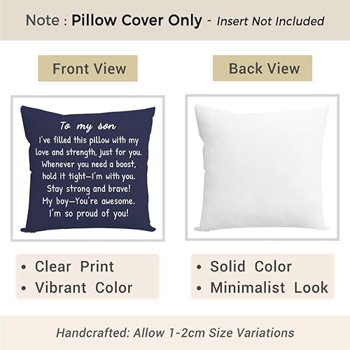 Miniatura 2 de Funda de almohada azul con texto en inglés To My Son de 18 x 18 pulgadas, regalos de Navidad y cumpleaños para hijos de mamá y papá, ideas de regalo
