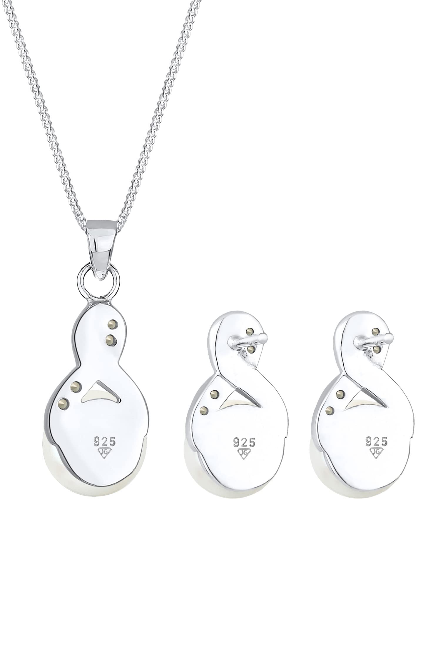 Elli Schmuckset Damen Infinity Symbol mit Süßwasserperlen | mit Kristallen, 925 Sterling Silber