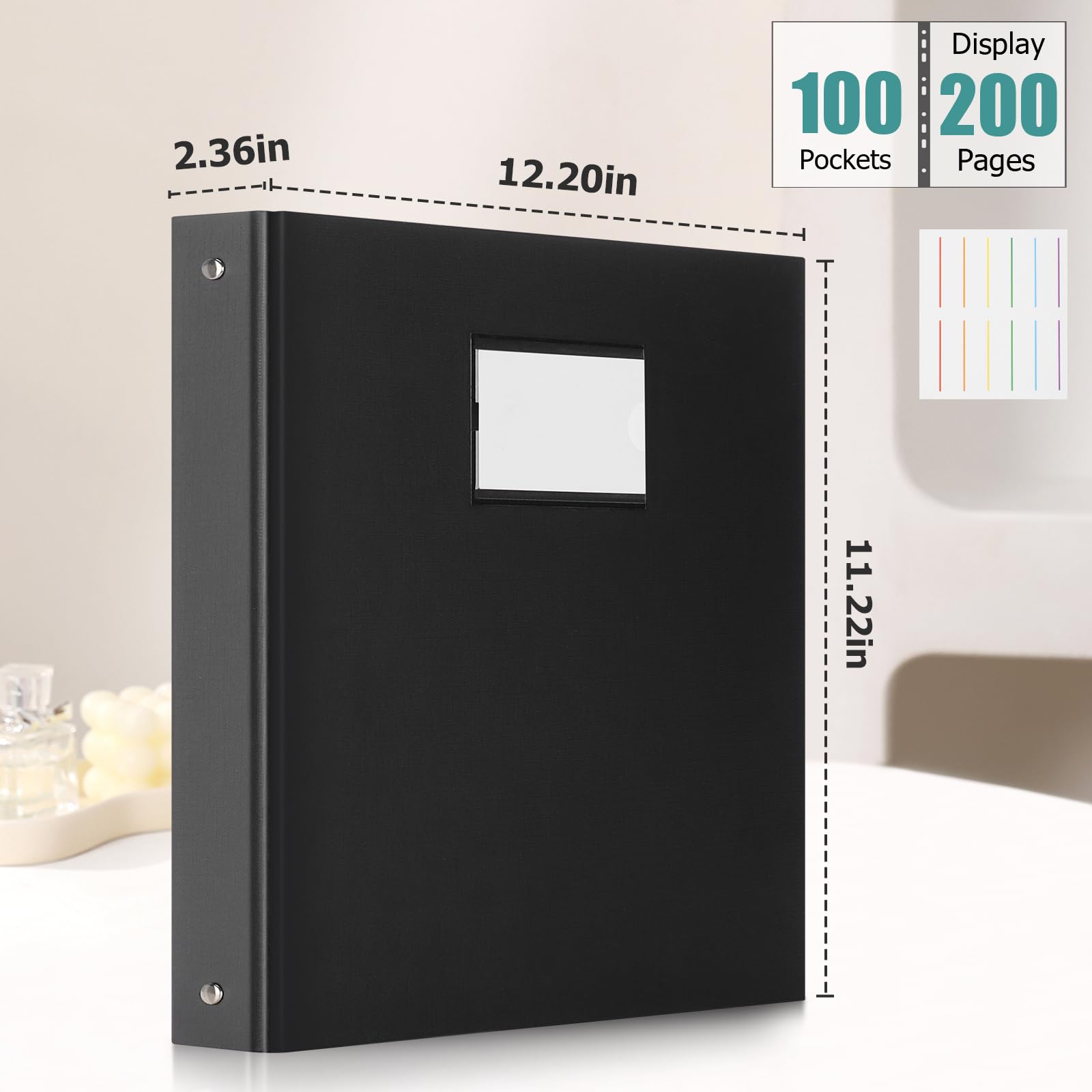 Uquelic Presentation Binder Folder, A4 Display Folder with 100 Punched Pockets, 6 Colorful PP Divider Pages - Image 4