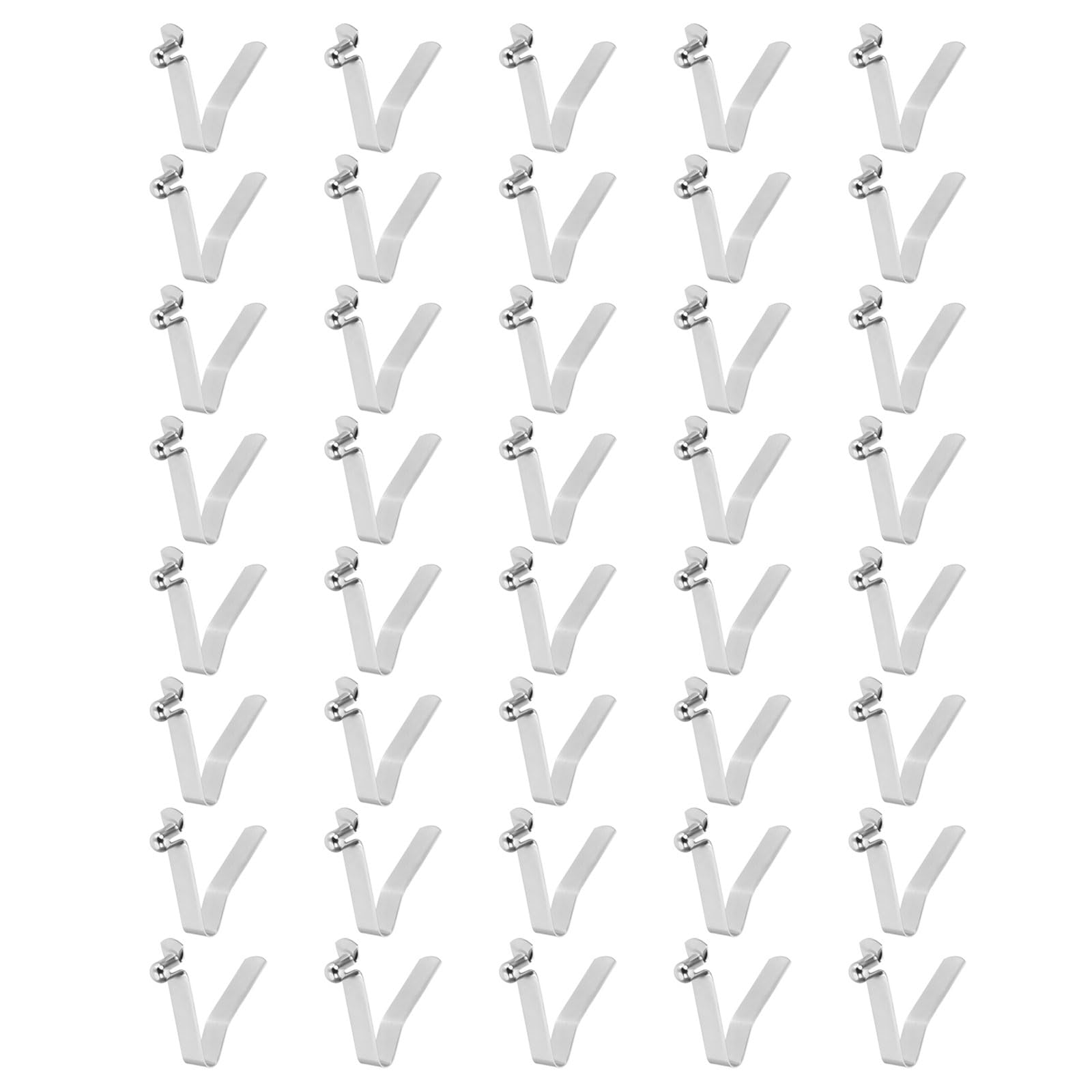 sourcing map 40pcs Single Button Kayak Paddle Snap Spring Clip 6x8.5x35mm 65Mn Spring Steel V-Shaped Hollow Lift Telescopic Locking Tube Pole Clips for Tent Umbrella Camping โ image 1