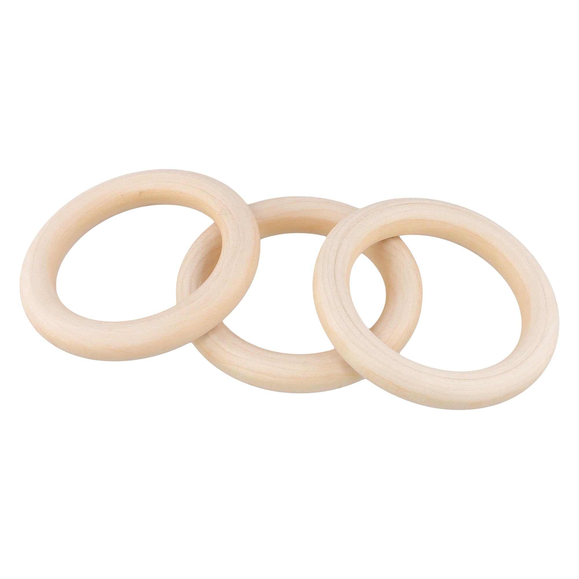 50 anelli in legno da 10,2 cm, anelli in legno grezzo per fai da te, macramè, decorazioni per la casa,