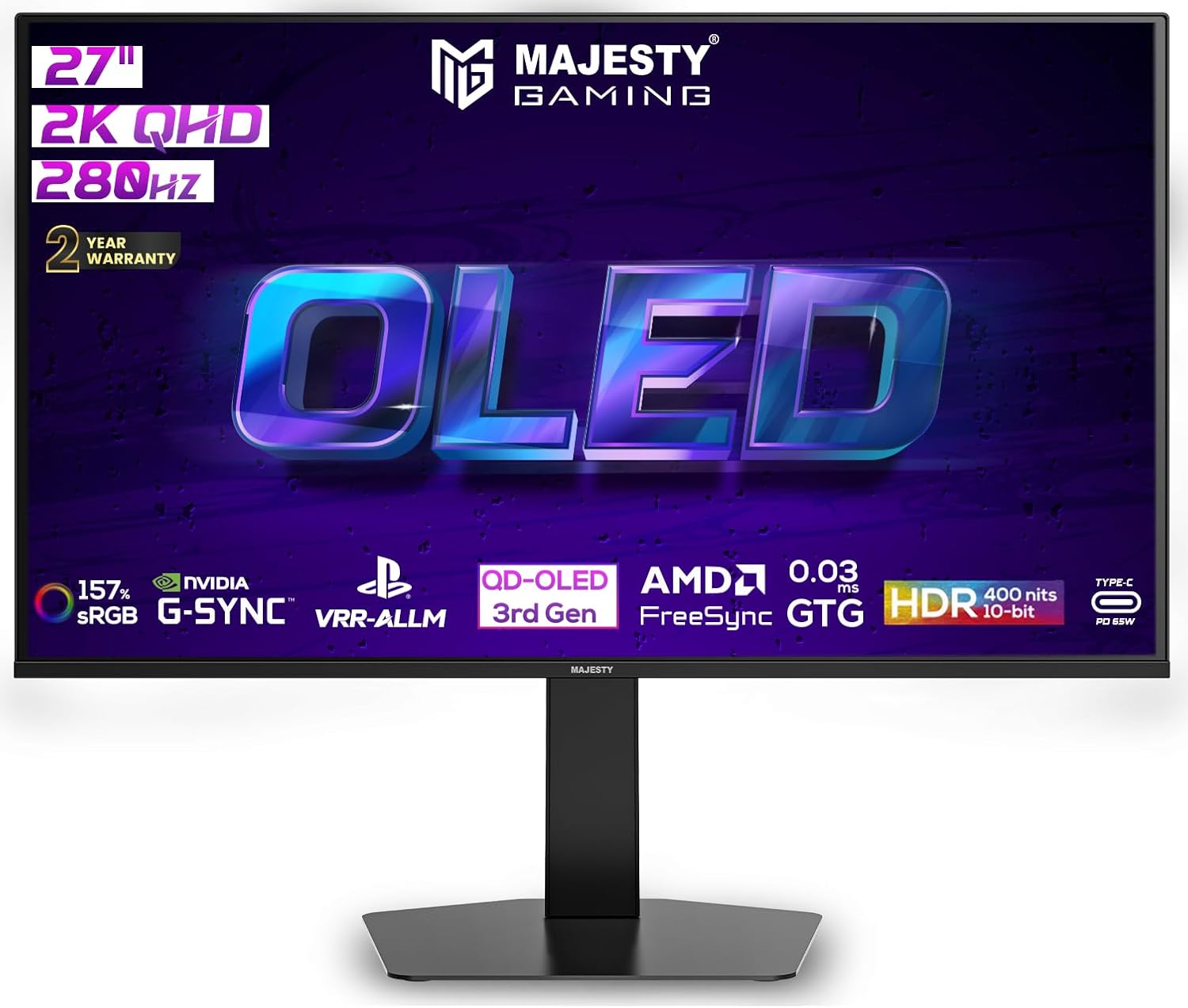 Majesty 27 Inch OLED Gaming Monitor...