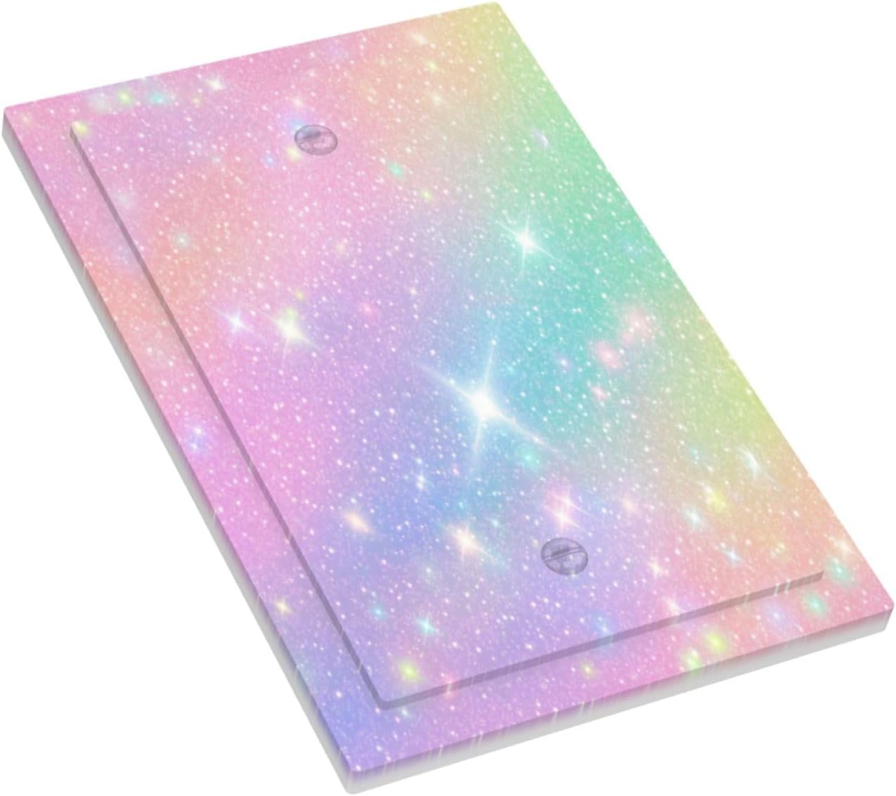 Decorative Light Switch Plate Cover Rainbow Shiny Gradient Colors 1 Gang No Device Switch Cover Plate Single Blank Wall Plate Switchplate Electrical Faceplate for Kids Room Nursery Decor