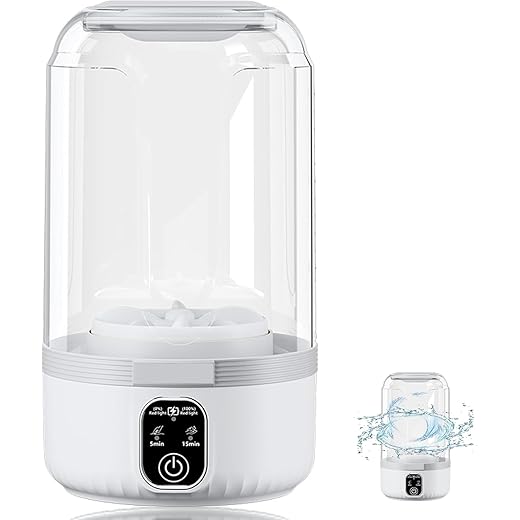 Portable Mini Washing Machine for Underwear, Compact Underwear Washing Machine– 3000mAh Rechargeable Mini Washer for Travel, Dorm, RV & Home Use (1.5L)