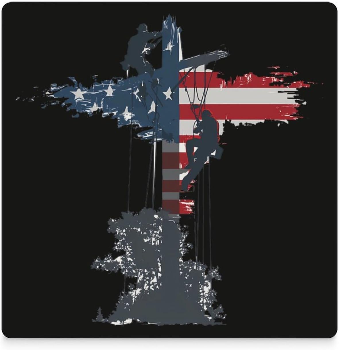 USA Lineman Coaster for Drinks Square Ceramic Table Coasters Stone Mat Crafts 4PCS Home Kitchen Decor