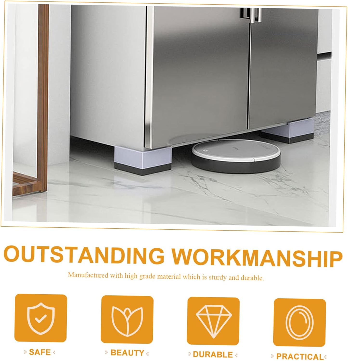 Cabilock 8pcs Plastic Bed Risers Furniture Riser Bed Stand Couch Sofa Fridge Lift