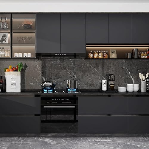 Vista 10 de FUKU MON Papel tapiz de 24 x 394 pulgadas, color azul marino, papel de contacto azul mate, papel de pared sólido, autoadhesivo, grueso, textura Azul