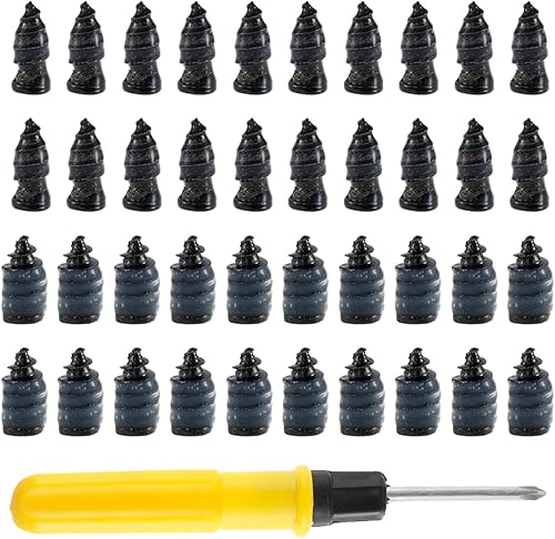 40 clavos de goma para reparación de neumáticos, tornillos autorroscantes, kits de reparación de neumáticos, tapón de tornillo de neumáticos, clavo