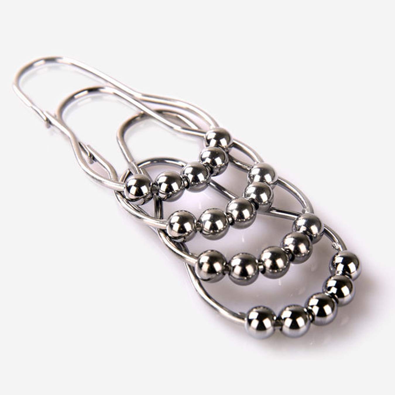 12Pcs Stainless Steel Shower Curtain Hooks Rings with Rustproof 304 Metal for Bathroom Shower Rod and Curtain