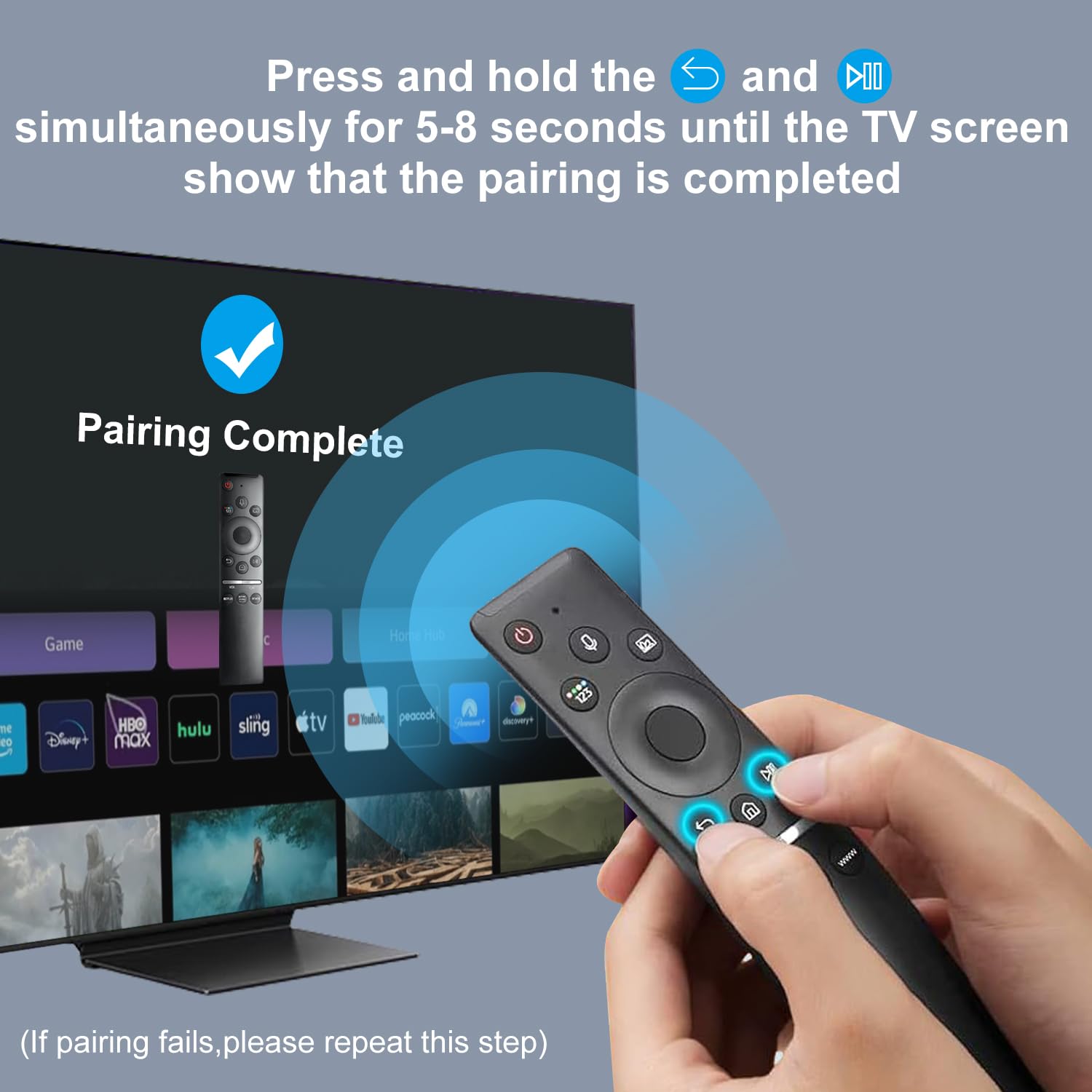 Vocale Telecomando Universale per Samsung Smart TV, Telecomando Sostituzione Compatibile con 2018-2023 utti gli TV Samsung Curved Frame QLED LED LCD 8K 4K TVs con Vocale Funzione