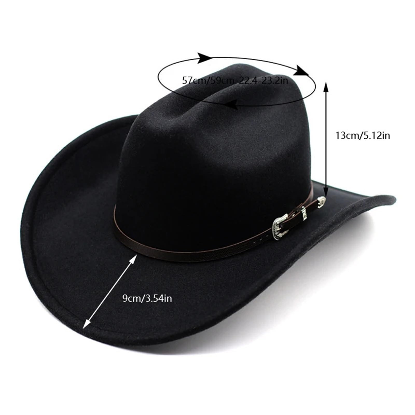 Cappello da cowboy vintage western for uomo, donna, cowgirl, con tesa larga, a cloche, chiesa, sombrero per Adulti