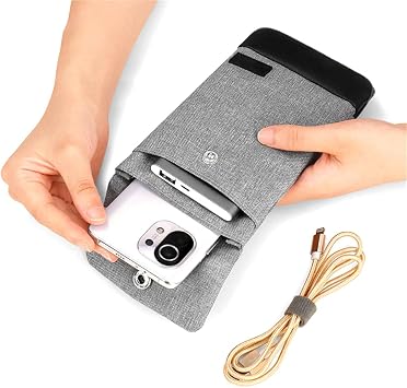 scosao Oxford Thermal Phone Case Bag, Thermal Carrying Phone Pouch with Inner Pocket, Lightweight & Protective Phone Sleeves for 6.8 inches Phones, Durable Phone Carrier Bag
