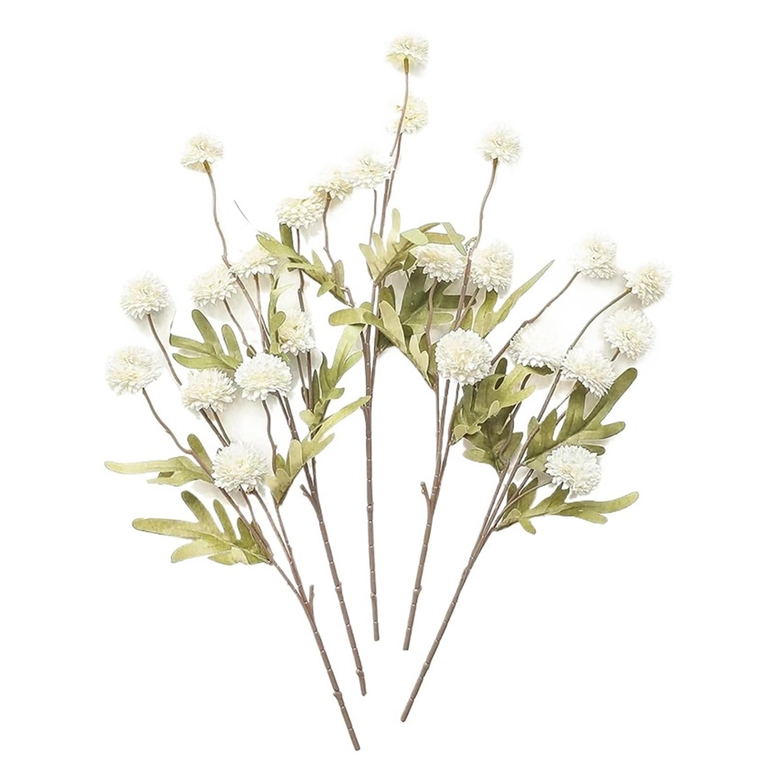 HamPaesk 5Pcs Artificial Flower Bouquet Silk Fake Flowers Home Garden Wedding Decors DIY Craft Wreath(White)