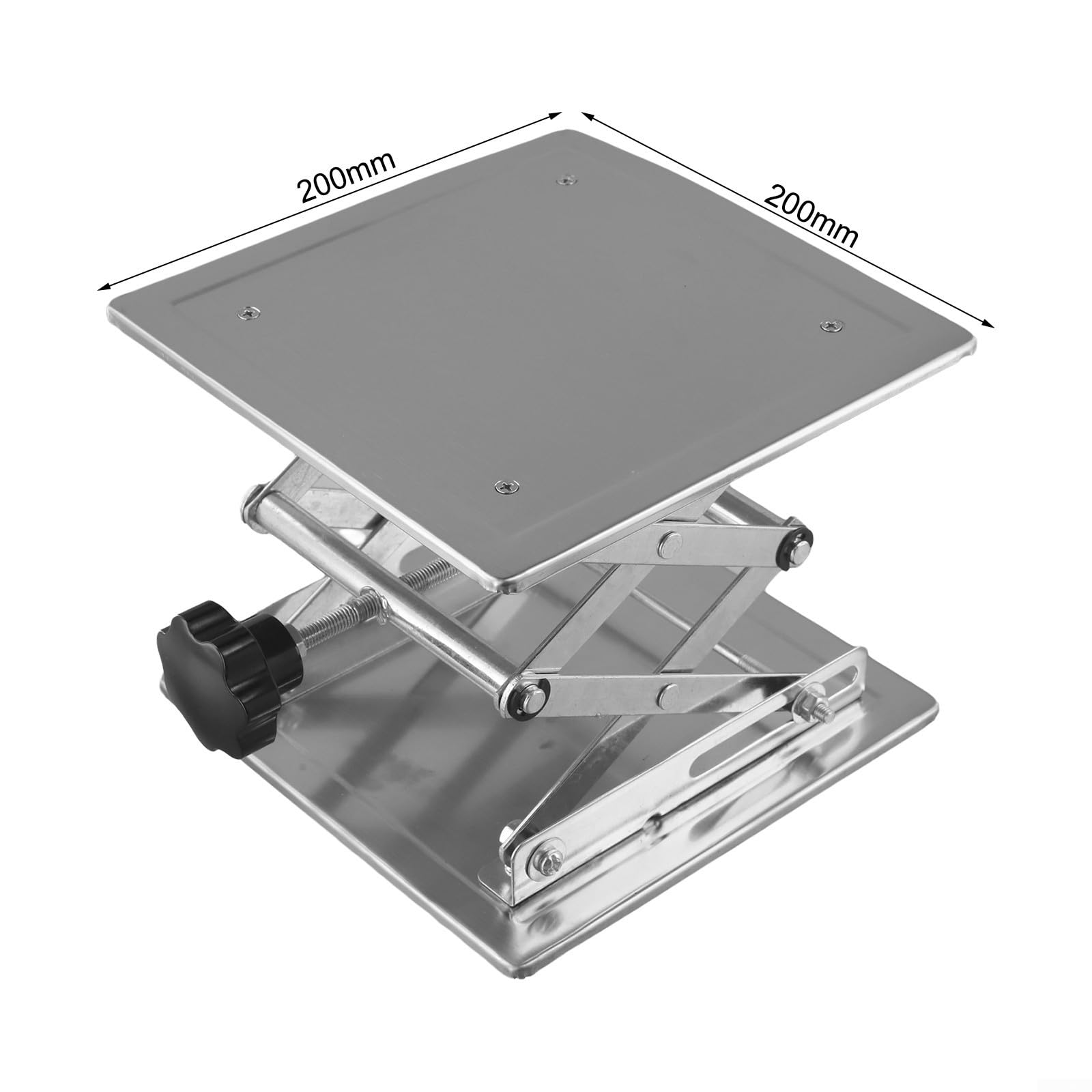 Piattaforma di Sollevamento Laboratorio Acciaio 200x200mm Supporto Regolabile 85-280mm per Esperimenti Scientifici