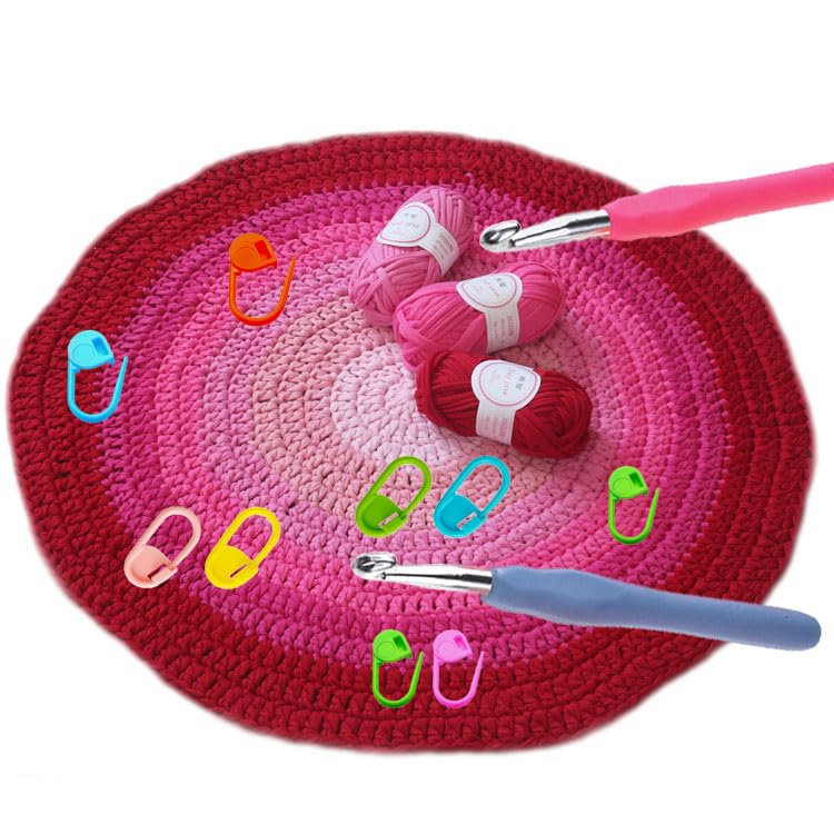 Image of 80 Pieces Jumbo Locking Stitch Markers,Larger Knitting Crochet Markers Clip Needle Safety Pins Crochet Hooks Knitting Row Stitch Counter
