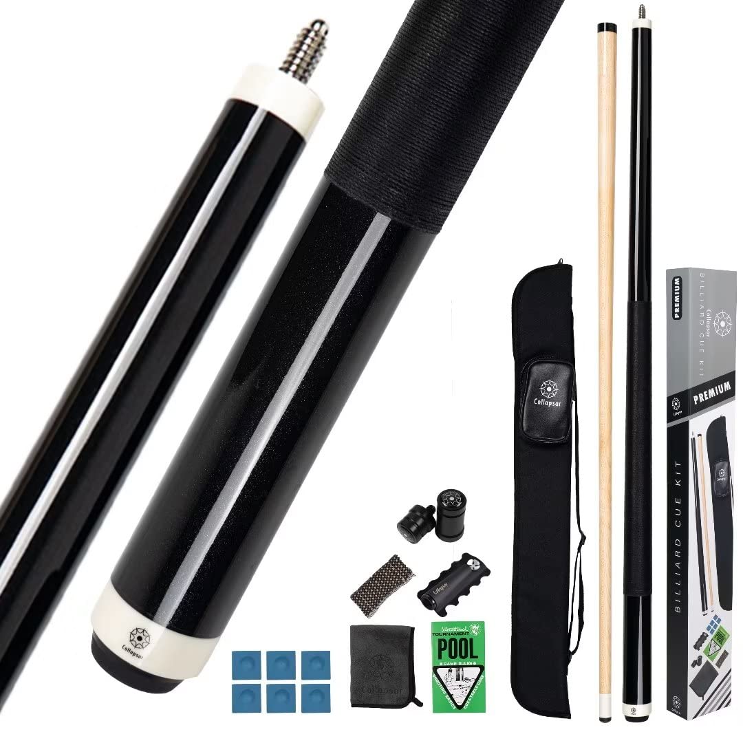 Pool Cue Stick,2-Pieces 58" Billiard Pool Table Accessories Set,19-20 oz Pool Cue Kit