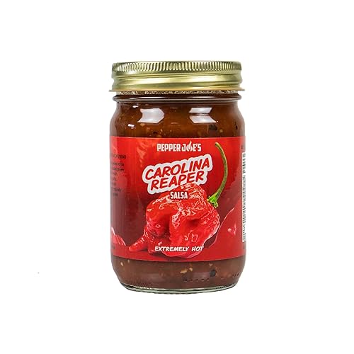 Pepper Joe's Carolina Reaper Salsa  Salsa supercaliente peligrosamente deliciosa con pimienta más caliente del mundo e ingredientes frescos  Tarro