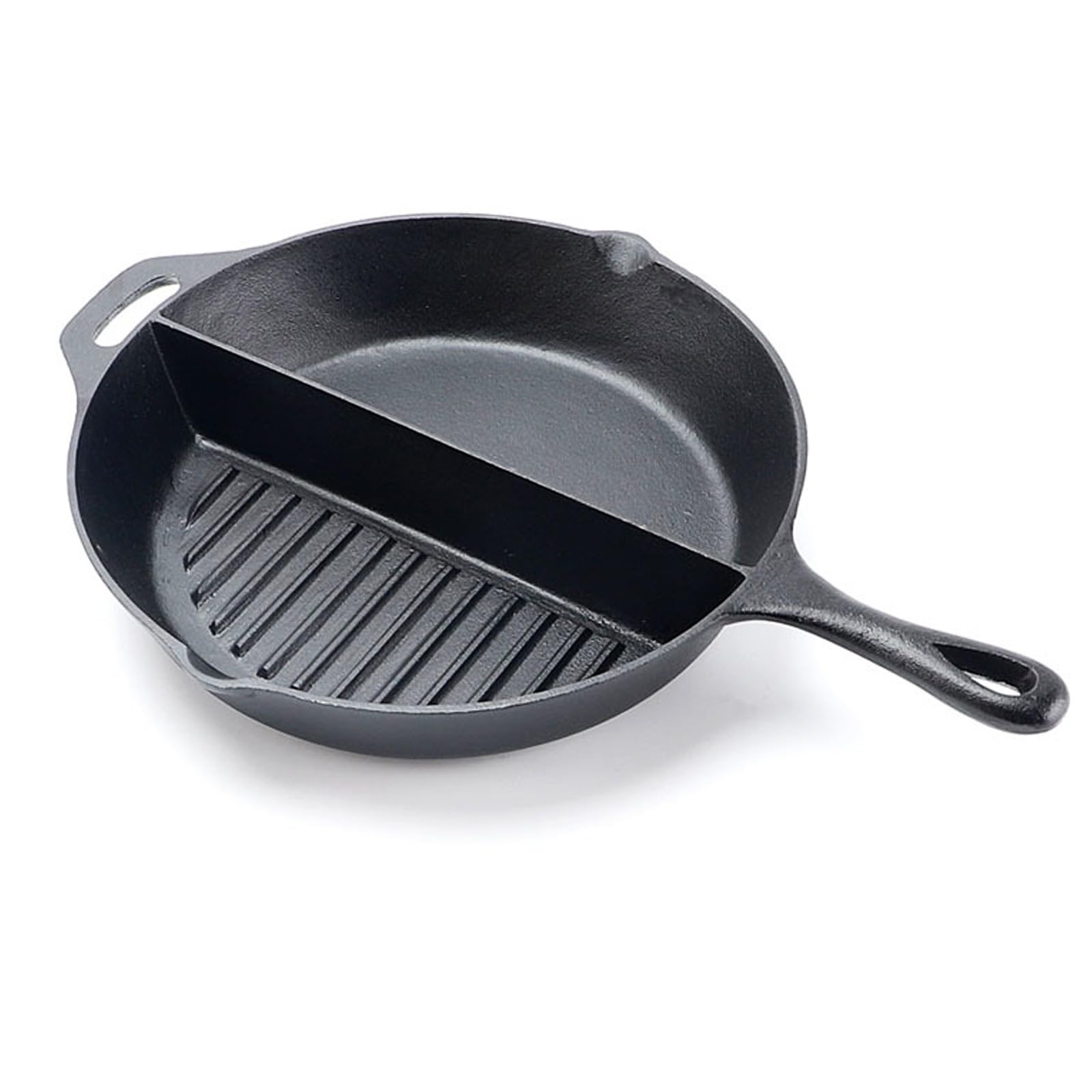 Poêle plate en fonte de 32,7 cm pour cuisine intérieure et induction