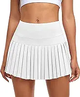 Saia feminina plissada de tênis com shorts embutidos, cintura alta, shorts atléticos para treino com bolsos para corrida esportiva