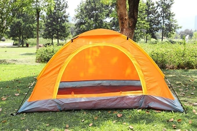 Kruthu Enterprise 4 Person Tent Outdoor Camping Hiking Beach Picnic Trekking Touriest Adventure Polyester Portable Easy to Setup Fold Lightweight Carring Bag with Backpacking Tent (Multicolor)-image-5