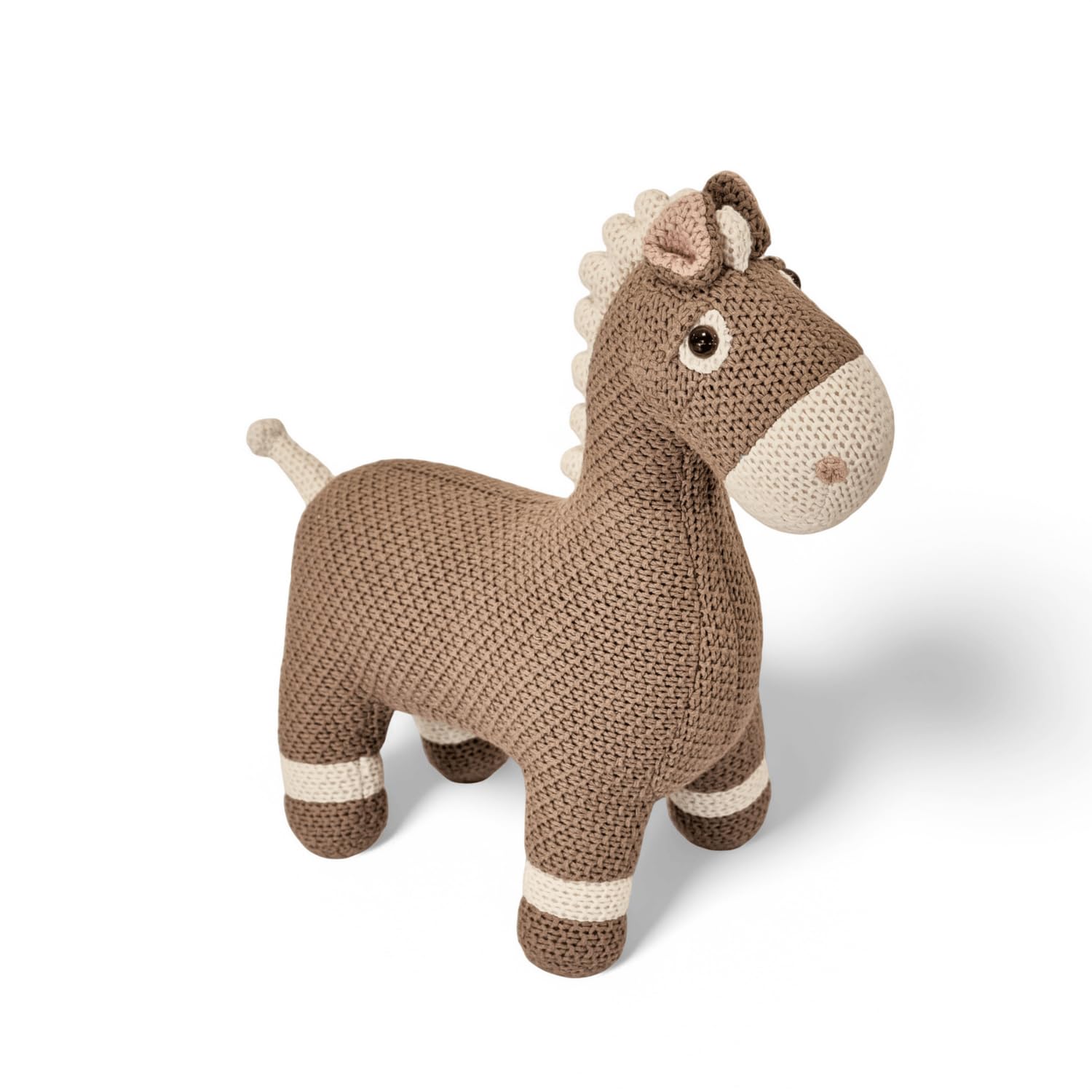 Pintado & Lacado Cavallo fatto a mano – Peluche in cotone – 42 cm – Peluche certificato – Morbido peluche per bambini neonati e bambini